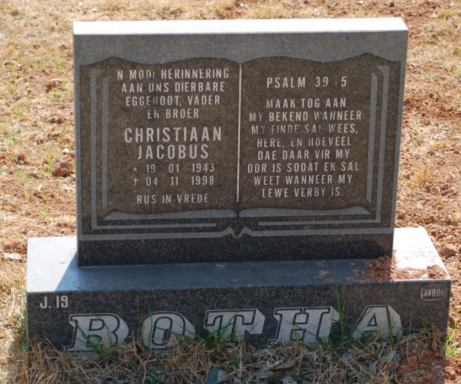 BOTHA Christiaan Jacobus 1943-1998