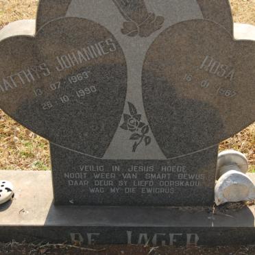 JAGER Matthys Johannes, de 1963-1990 &amp; Rosa 1967-