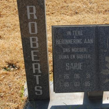 ROBERTS Sarie 1931-1995