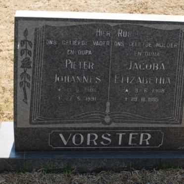 VORSTER Pieter Johannes 1906-1991 &amp; Jacoba Elizabetha 1908-1995