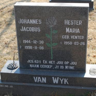 WYK Johannes Jacobus, van 1944-1998 &amp; Hester Maria VENTER 1950-