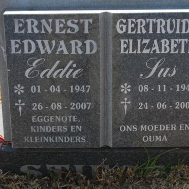 ? STIE??  Ernest Edward 1947-2007 &amp; Gertruida Elizabeth 1948-2008
