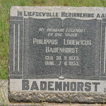 BADENHORST Philippus Lodewicus 1873-1953