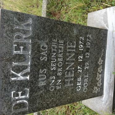 KLERK Hennie, de 1972-1972