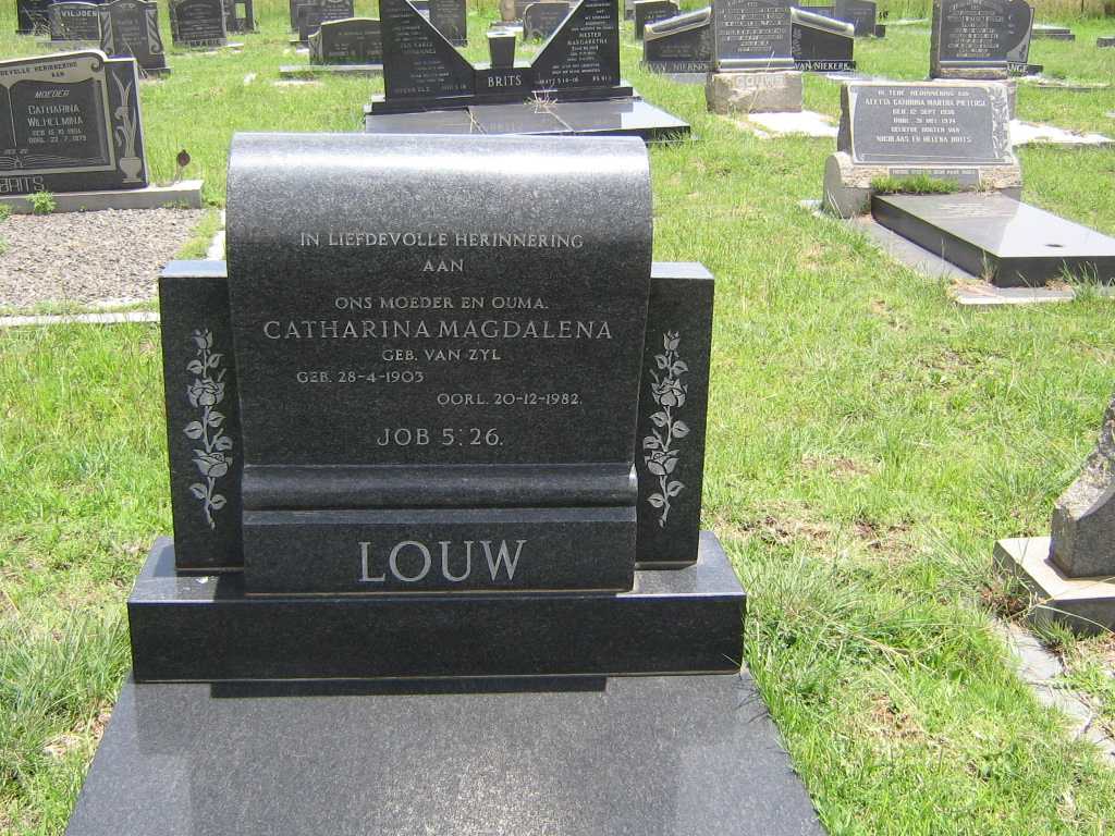 LOUW Catharina Magdalena nee VAN ZYL 1903-1982