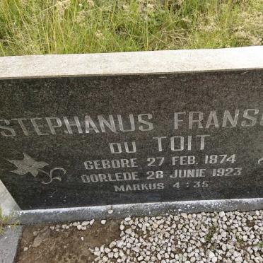 TOIT Stephanus Franscois, du 1874-1923