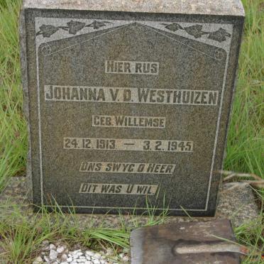 WESTHUIZEN Johanna, v.d. nee WILLEMSE 1913-1945