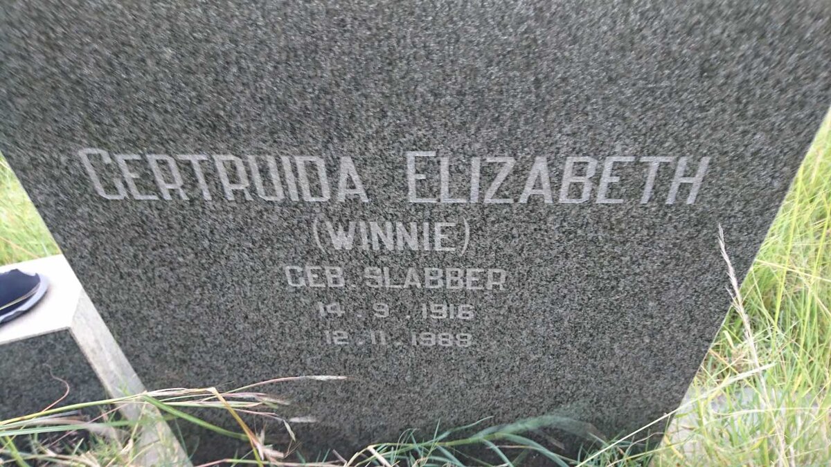 ? Gertruida Elizabeth nee SLABBER 1916-1988