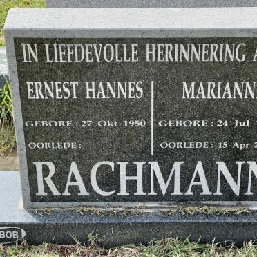 RACHMANN Ernest Hannes 1950- &amp; Marianne 1951-2017