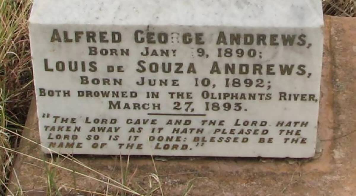 ANDREWS Alfred George 1890-1893 :: ANDREWS Louis De Souza 1892-1893