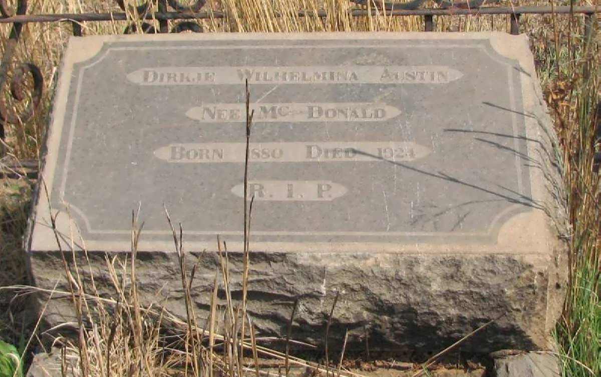 AUSTIN Dirkje Wilhelmina nee McDONALD 1880-1924