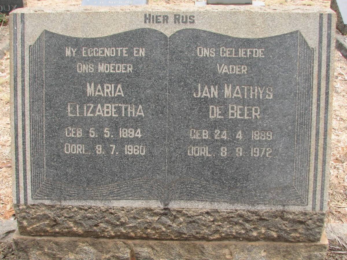 BEER Jan Mathys, de 1889-1972 &amp; Maria Elizabetha 1894-1960