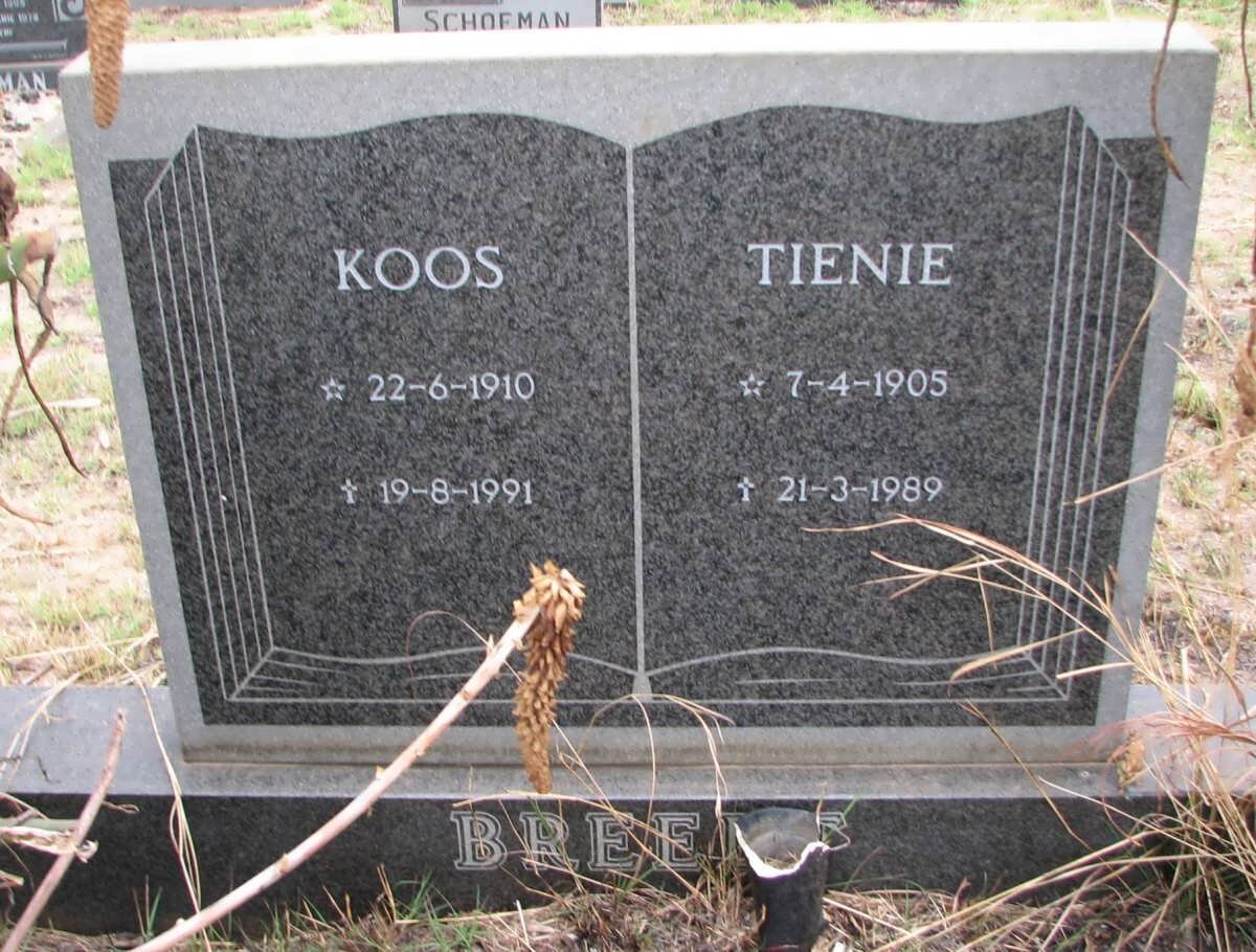 BREEDT Koos 1910-1991 &amp; Tienie 1905-1989