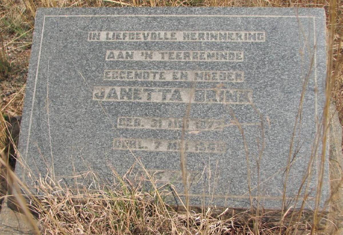 BRINK Janetta 1872-1908