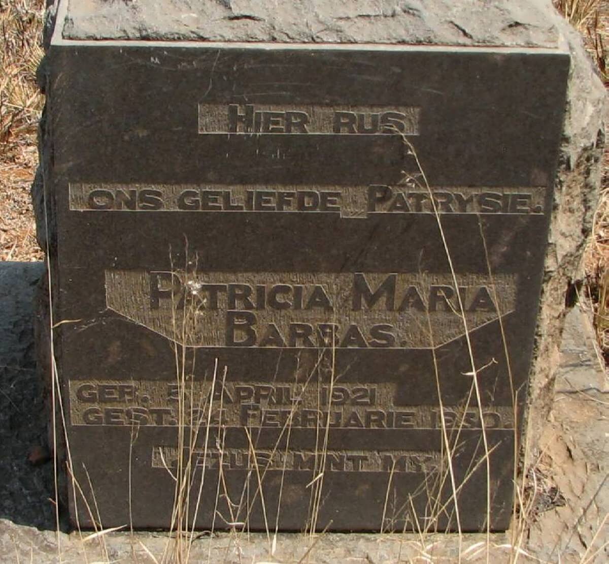 BARBAS Patricia Maria 1921-1930