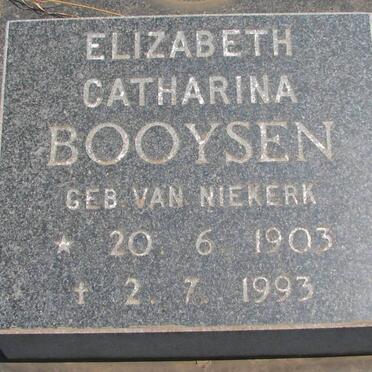 BOOYSEN Elizabeth Catharina nee VAN NIEKERK 1903-1993