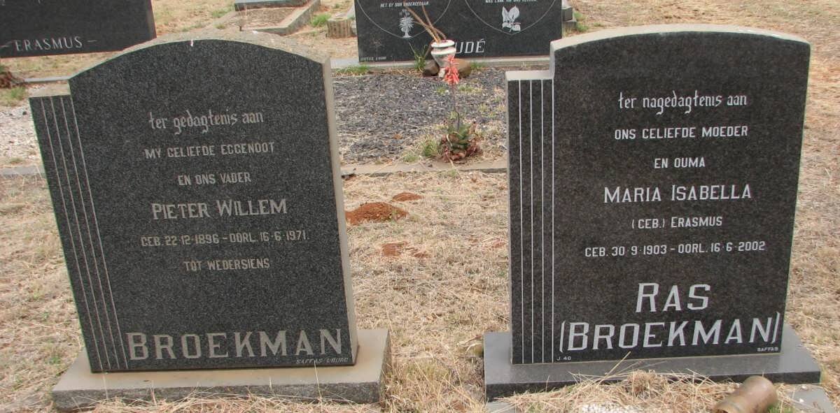 BROEKMAN Pieter Willem 1896-1971 &amp; Maria Isabella RAS voorheen BROEKMAN geb ERASMUS