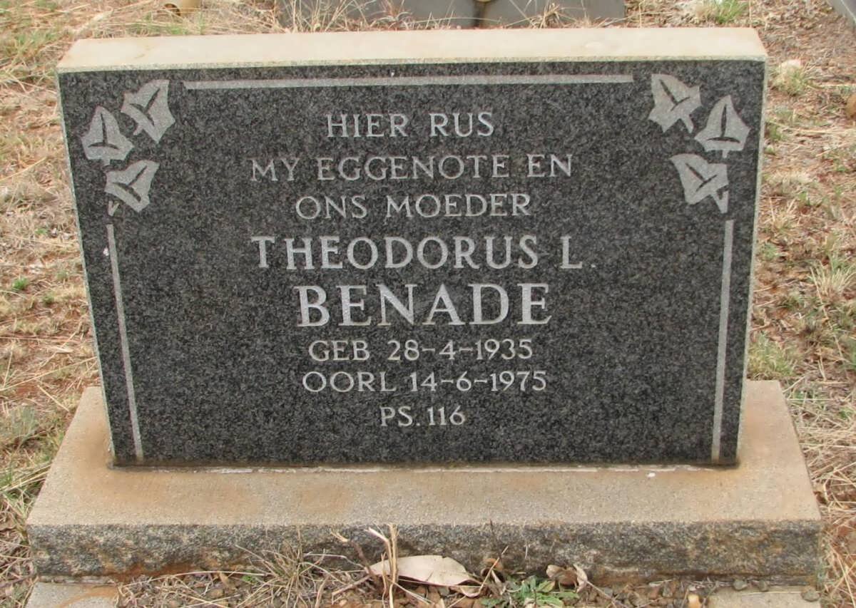 BENADE Theodorus L. 1935-1975