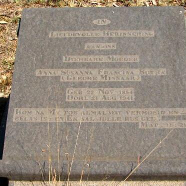 BOTHA Anna Susanna Francina nee MINNAAR 18?4-1941