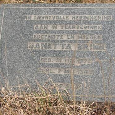 BRINK Janetta 1872-1908