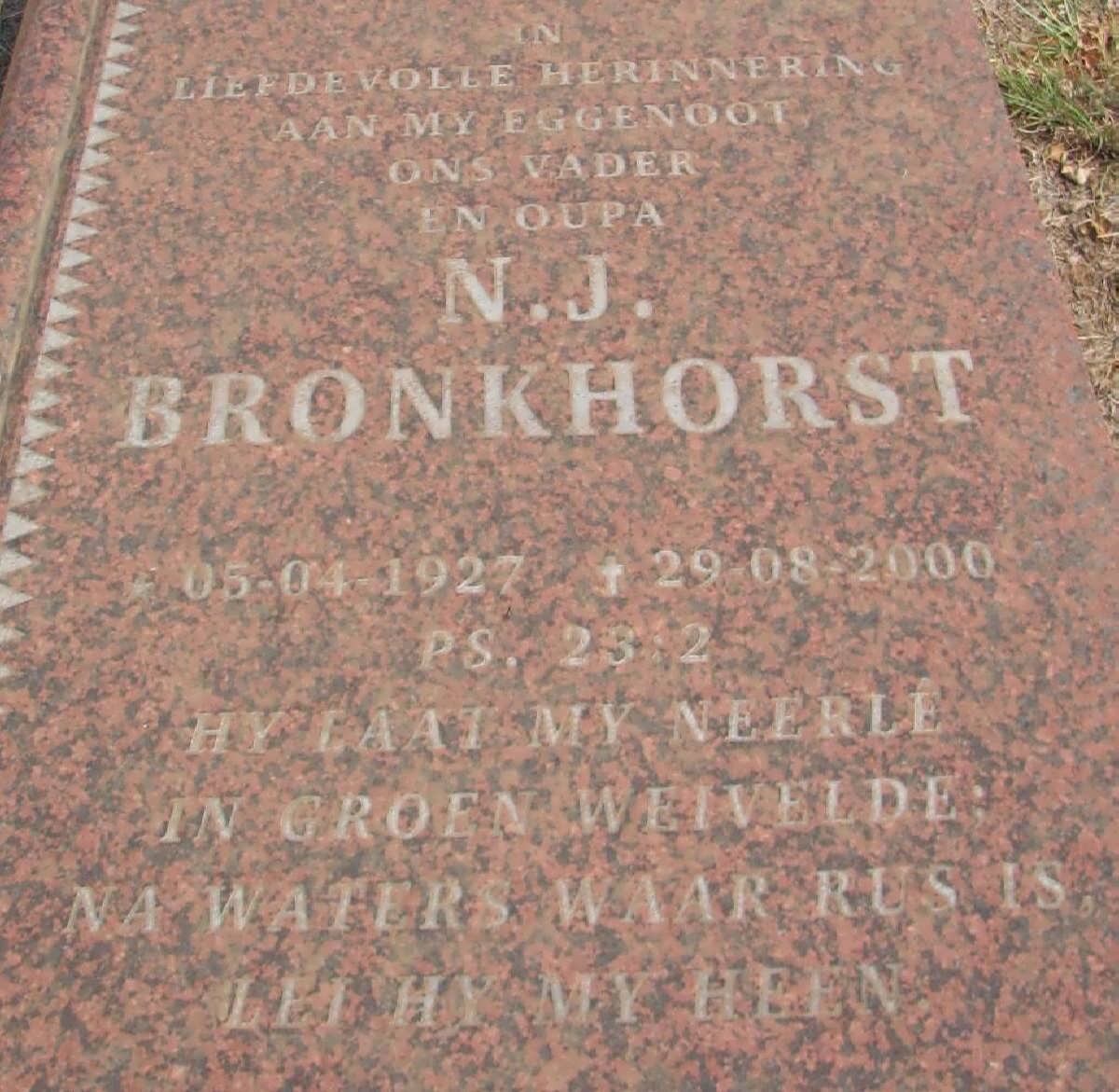 BRONKHORST N.J. 1927-2000