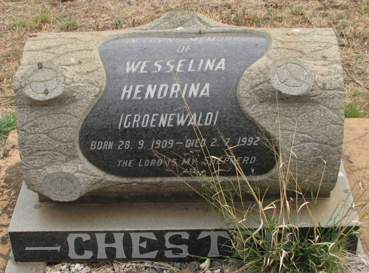 CHESTER Wesselina Hendrina nee GROENEWALD 1909-1992