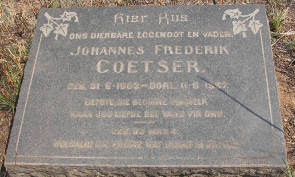 COETSER Johannes Frederik 1903-1957