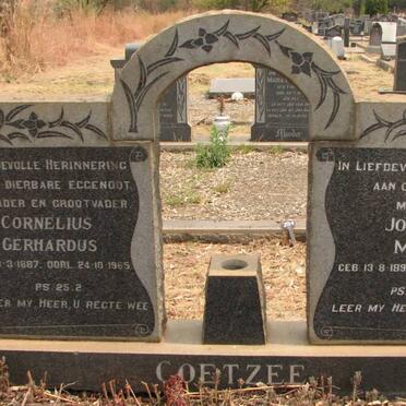 COETZEE Cornelius Gerhardus 1887-1965 &amp; Johanna Maria 1894-1981