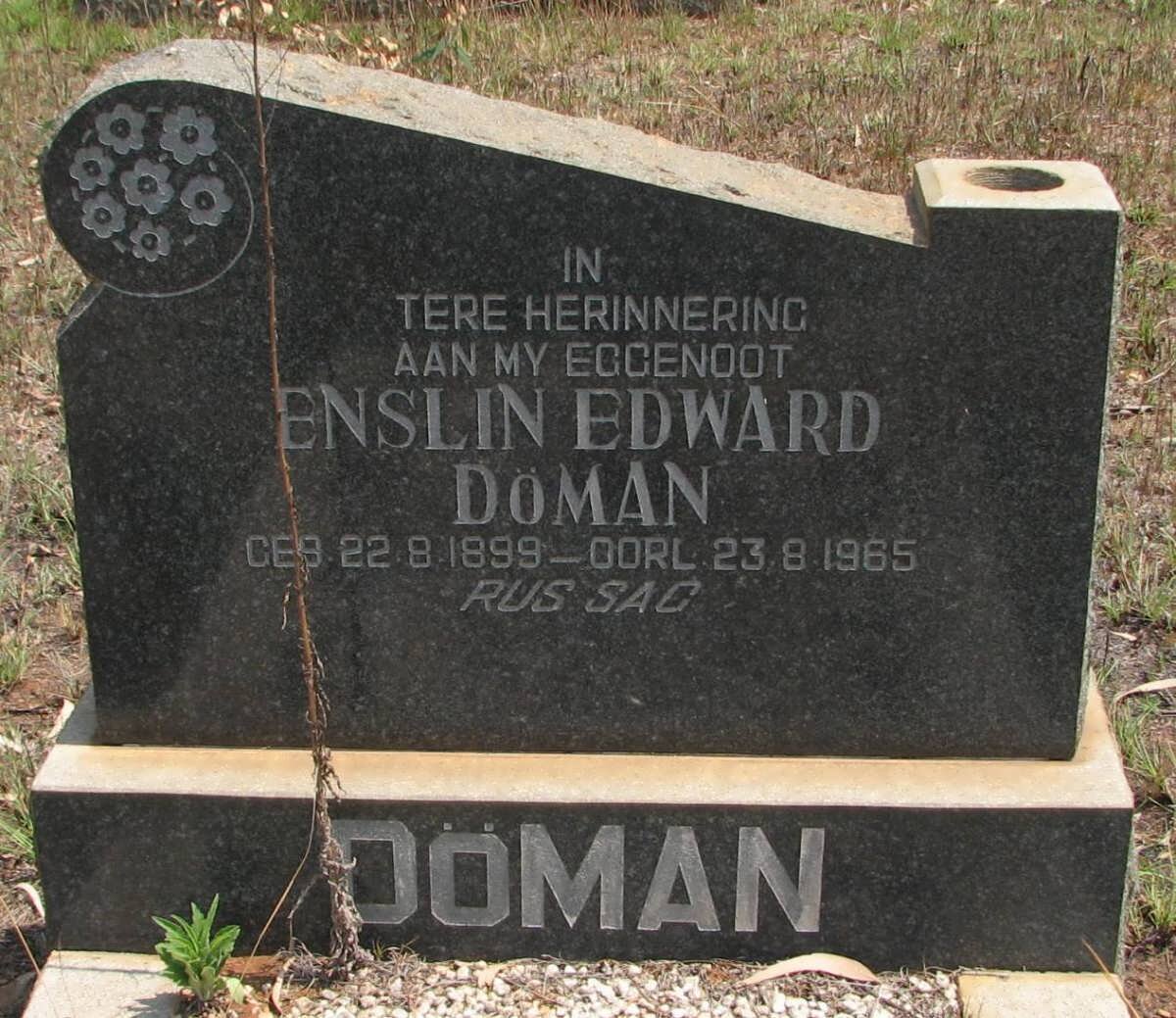 DOMAN Enslin Edward 1899-1965