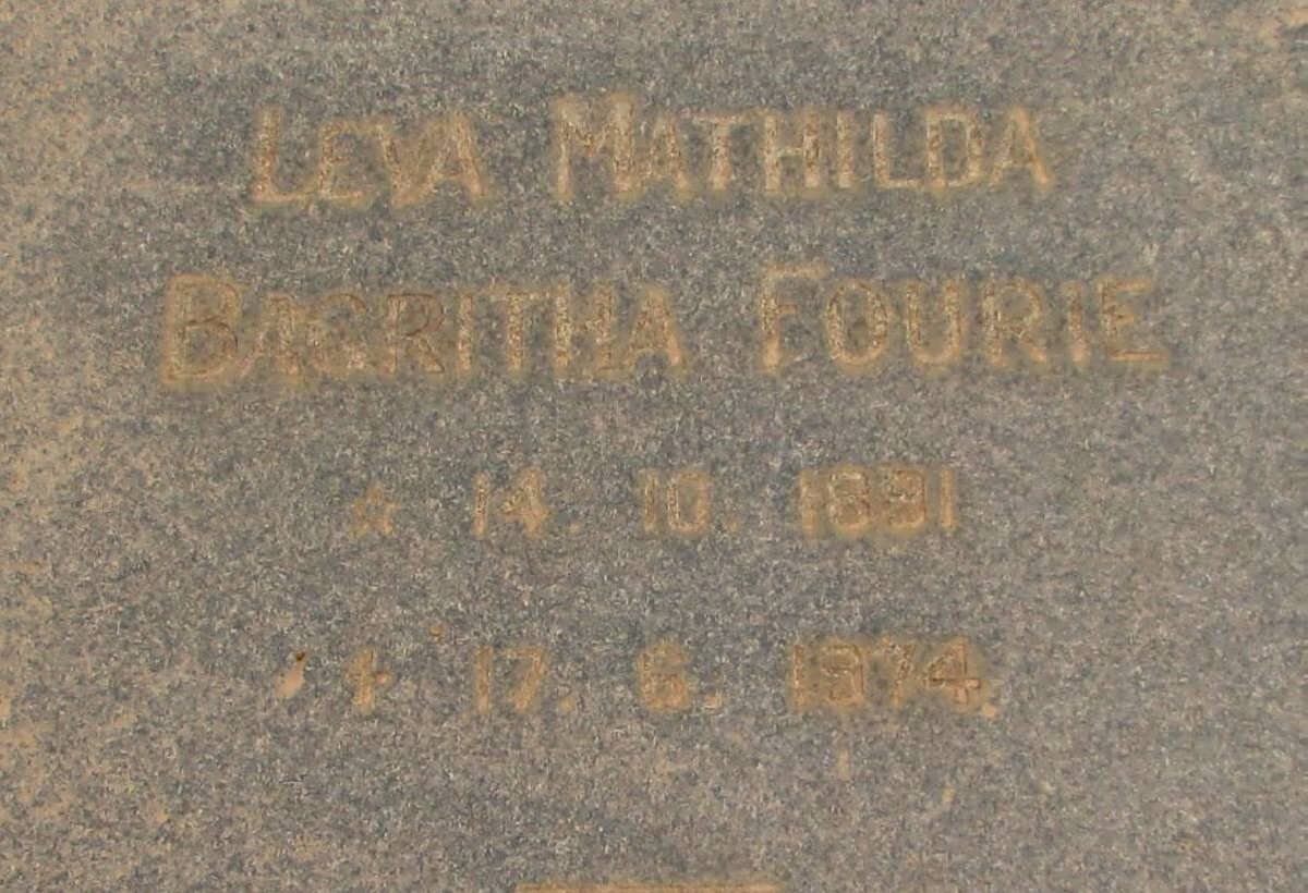 FOURIE Leva Mathilda Bagritha 1891-1974