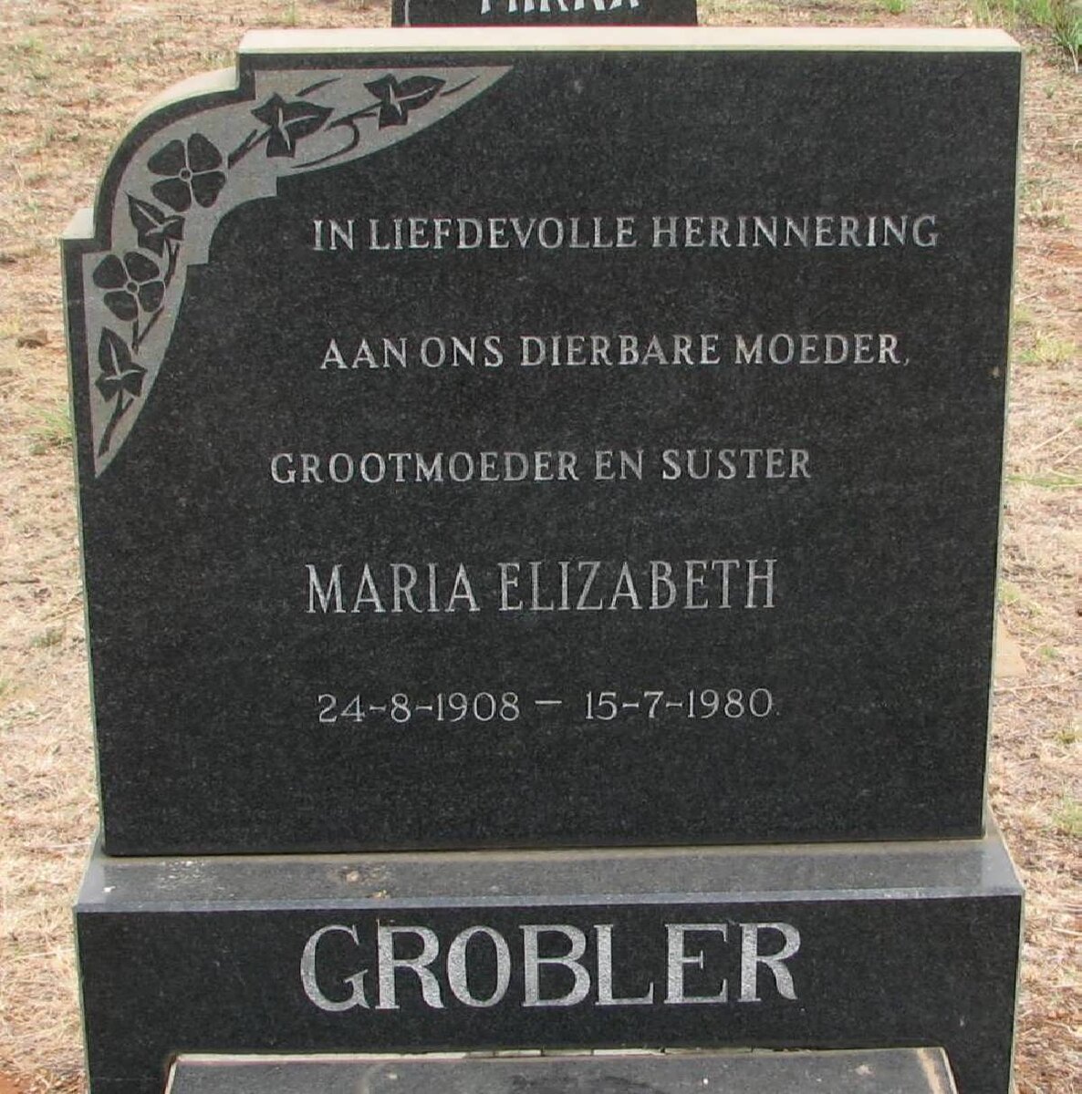 GROBLER Maria Elizabeth 1908-1980