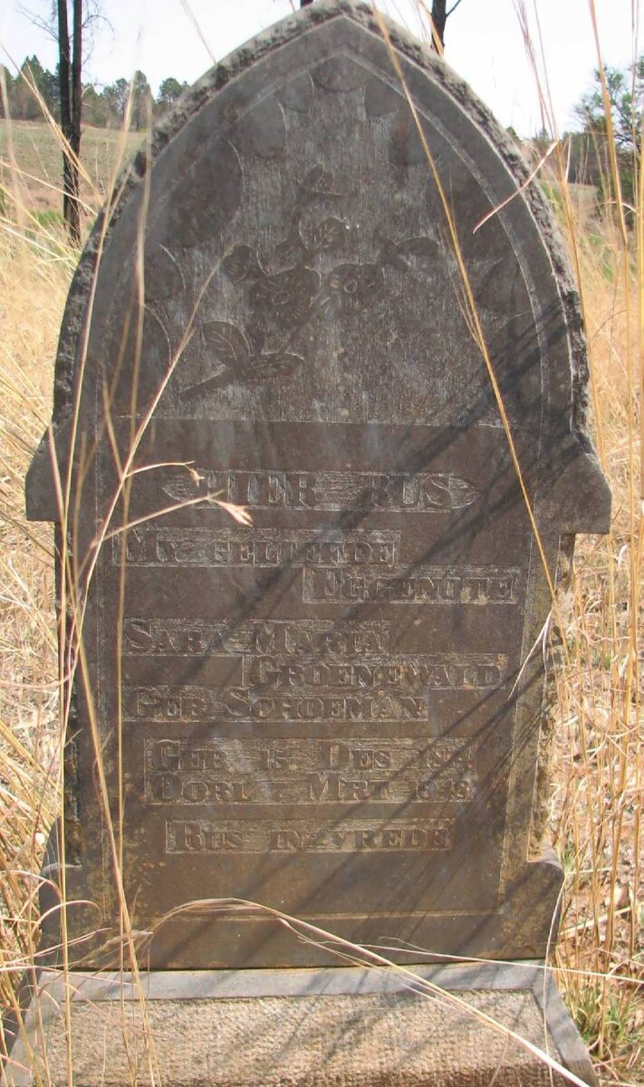 GROENEWALD Sara Maria nee SCHOEMAN 18?4 -1948