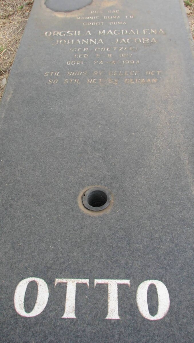 OTTO Orgsila Magdalena Johanna Jacoba nee COETZEE 1917-1994