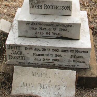 ROBERTSON John -1908 &amp; Madeline 1833-1967