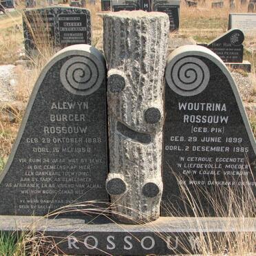 ROSSOUW Alewyn Burger 1888-1958 &amp; Woutrina PIK 1899-1985