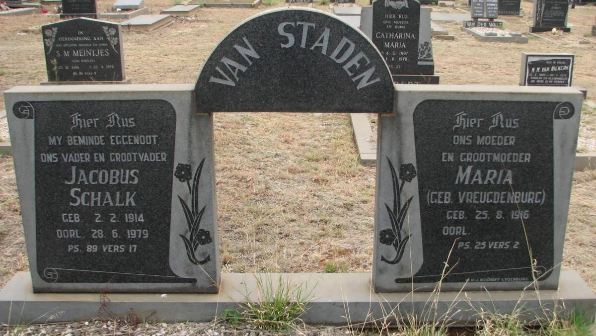 STADEN Jacobus Schalk, van 1914-1979 &amp; Maria VREUGDENBURG 1916-