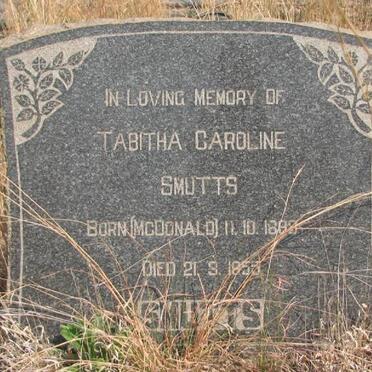 SMUTTS Tabitha Caroline nee McDONALD 1889-1955