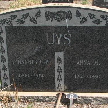 UYS Johannes P.B. 1900-1974 &amp; Anna M. 1905-1960