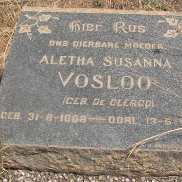 VOSLOO Aletha Susanna nee DE CLERCQ 1868-19??