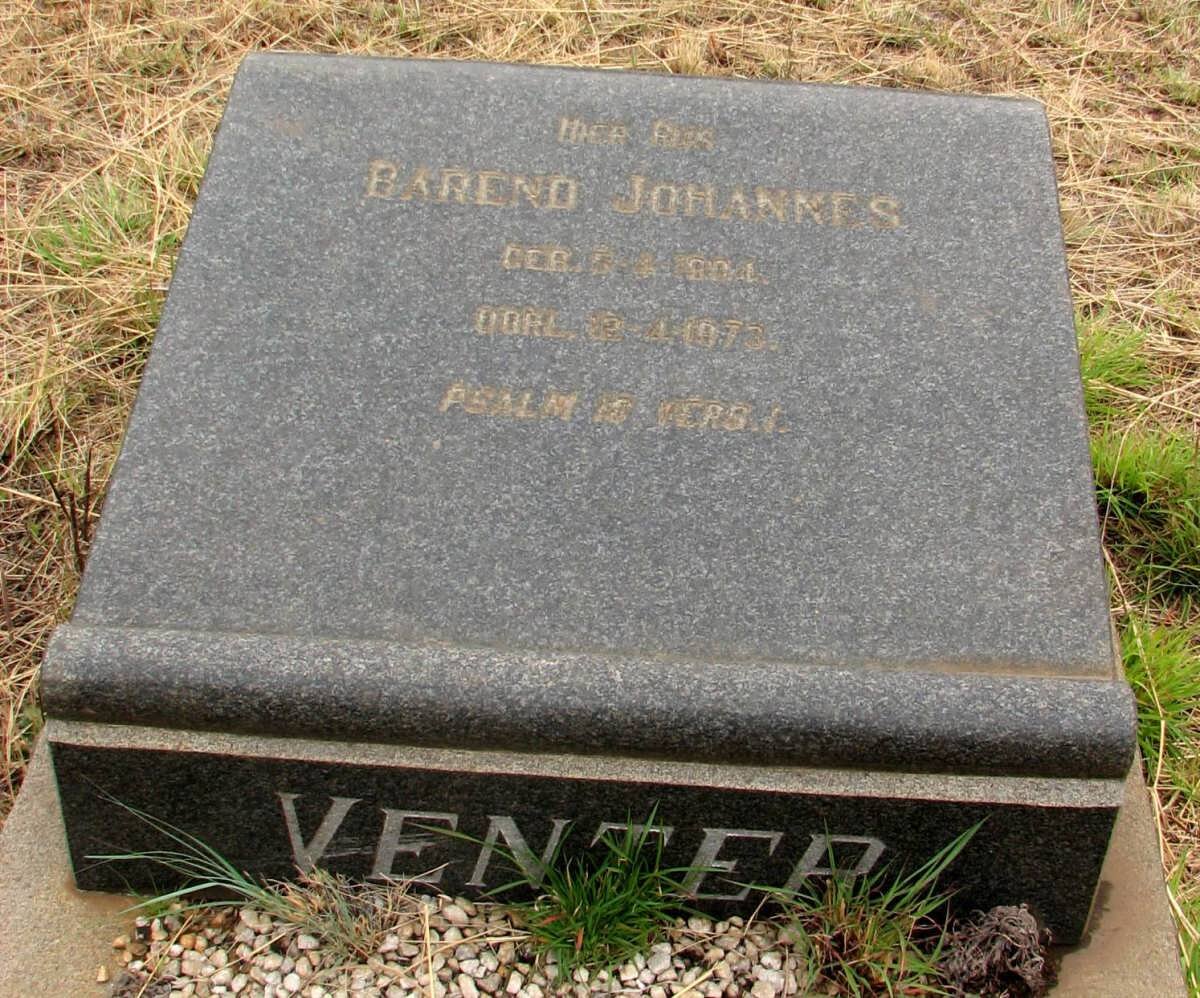 VENTER Barend Johannes 1904-1973