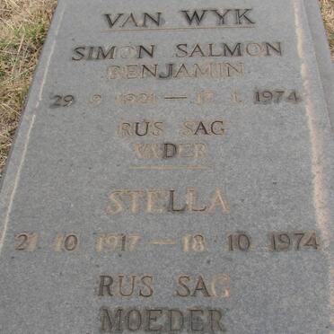 WYK Simon Salmon Benjamin, van 1921-1974 &amp; Stella 1917-1974