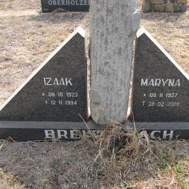BREITENBACH Izaak 1923-1994 &amp; Maryna 1927-2009