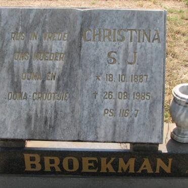 BROEKMAN Christina S.J. 1887-1985