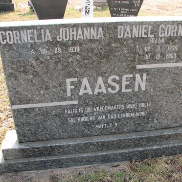 FAASEN Daniel Cornelis 1936-2000 &amp; Cornelia Johanna 1939-