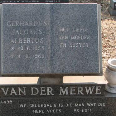 MERWE Gerhardus Jacobus Albertus, van der 1954-1989