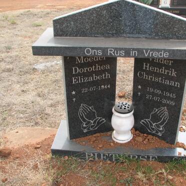 PIETERSE Hendrik Christiaan 1945-2009 &amp; Dorothea Elizabeth 1944-