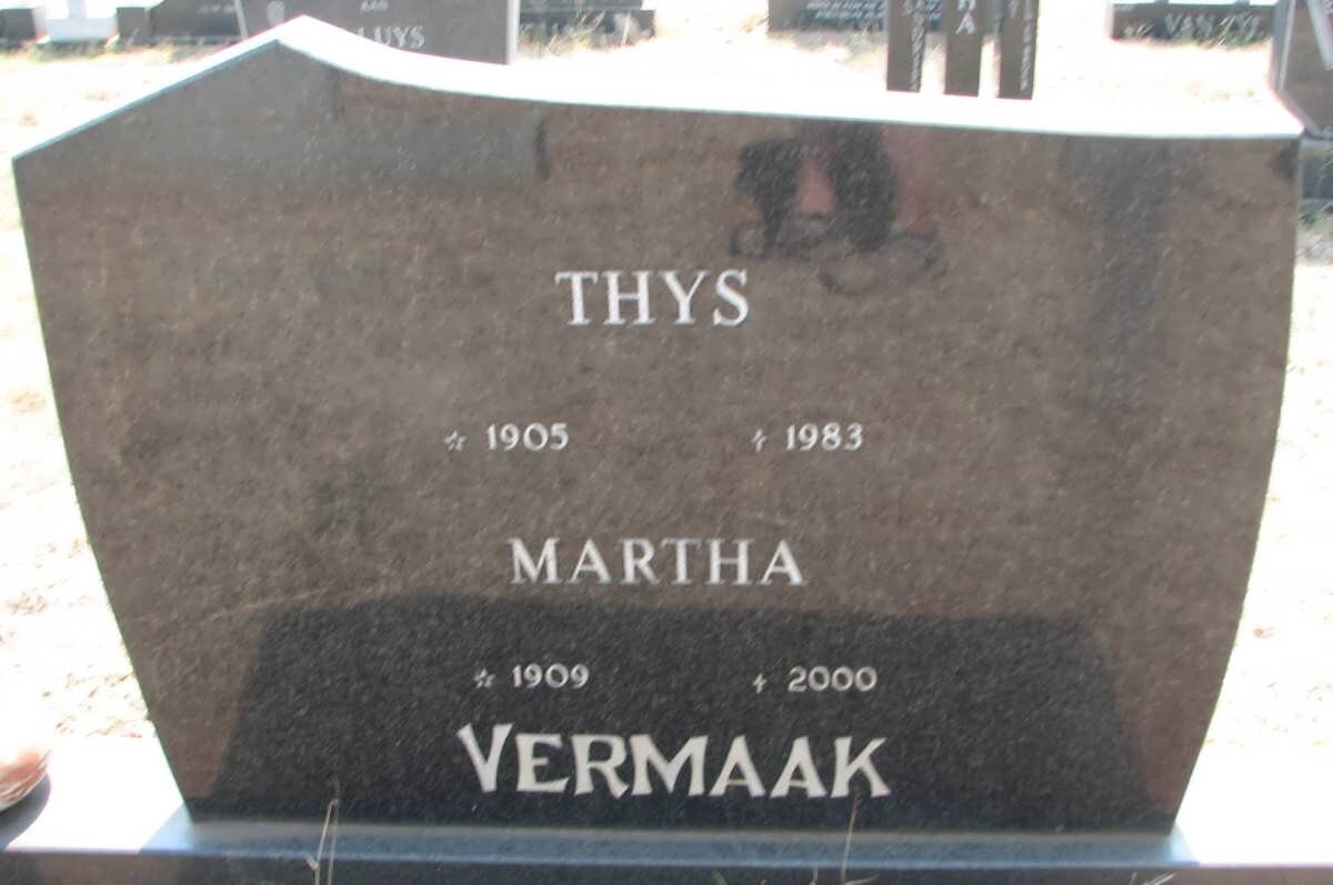 VERMAAK Thys 1905-1983 &amp; Martha 1909-2000