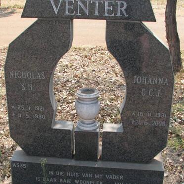 VENTER Nicholas S.H. 1921-1990 &amp; Johanna C.C.J. 1931-2008