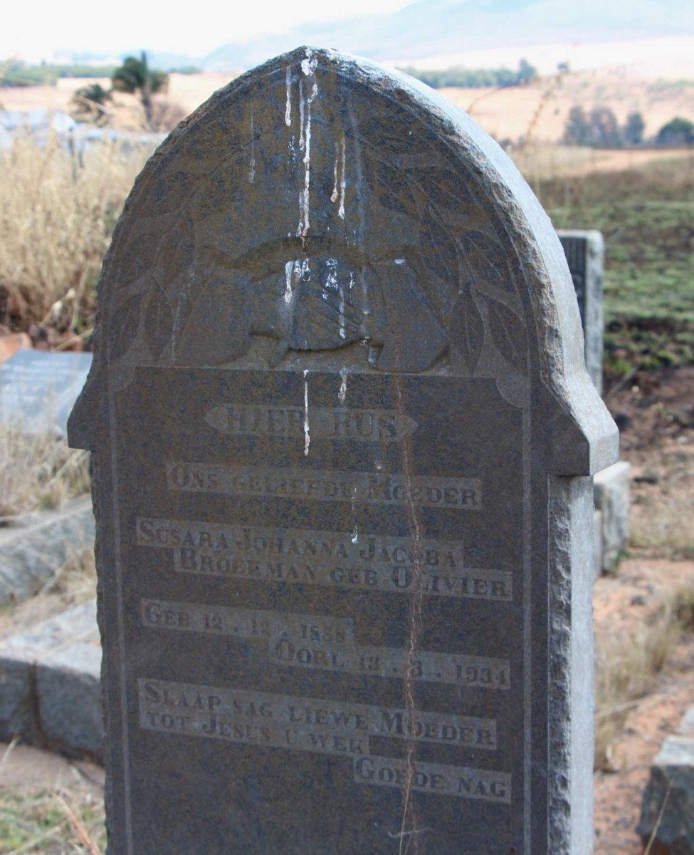 BROEKMAN Susara Johanna Jacoba nee OLIVIER 18?8-1934