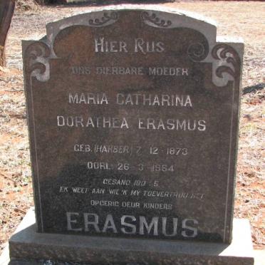 ERASMUS Maria Catharina Dorathea nee HARBER 1873-1964